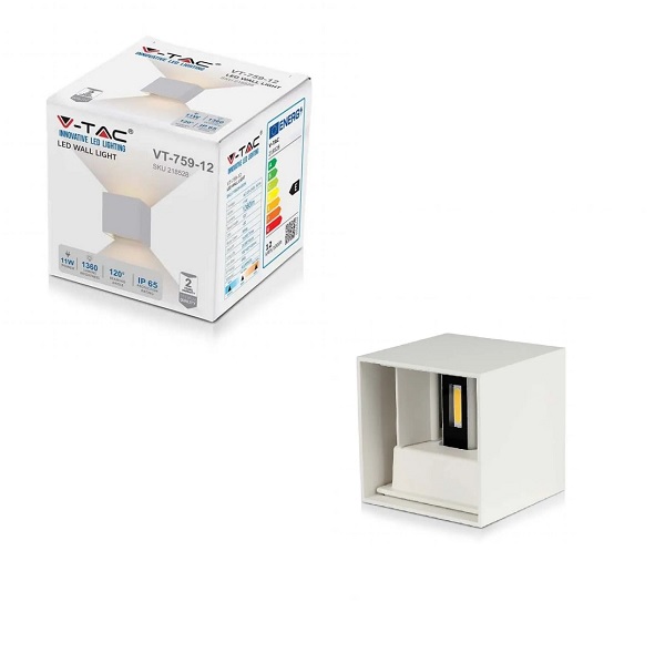 Applique LED 11w Luce Natura doppia emissione Regolabile IP65 Bianco